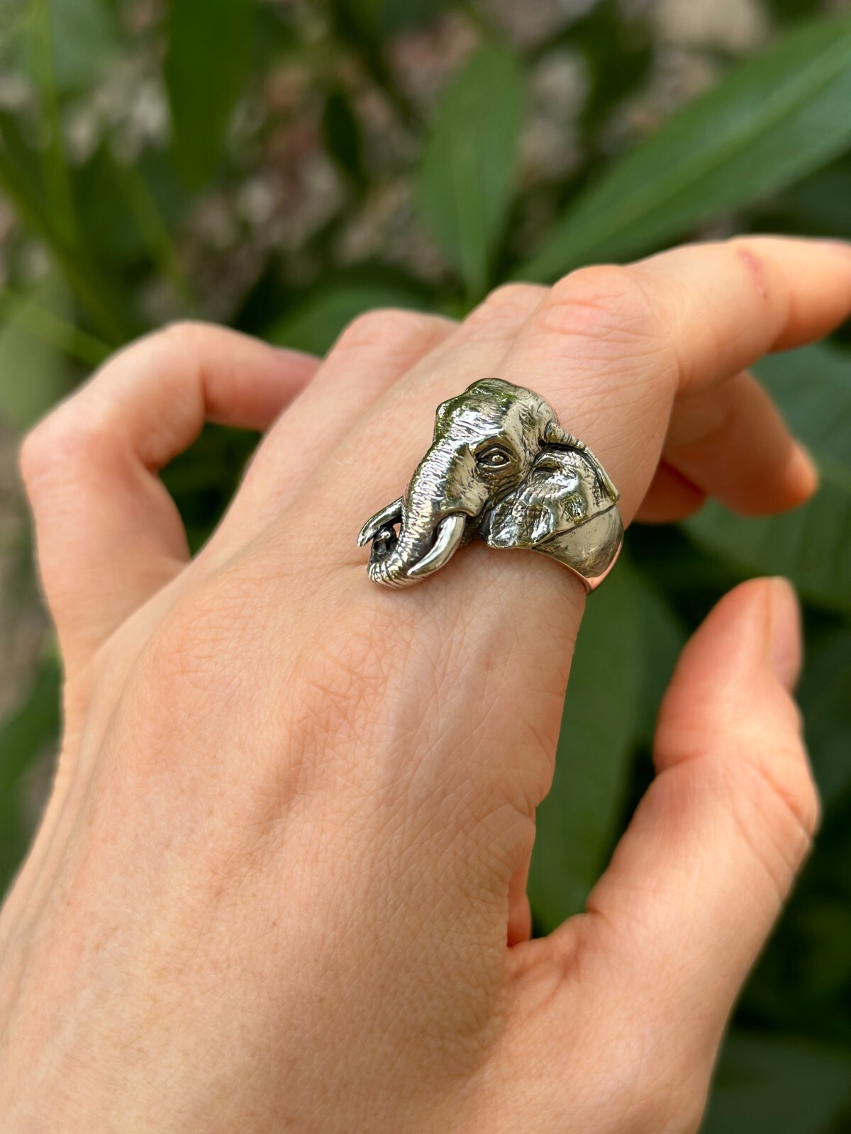 Elephant Ring STERLING SILVER 925 Big Tusks Exclusive Unique Design Detailed