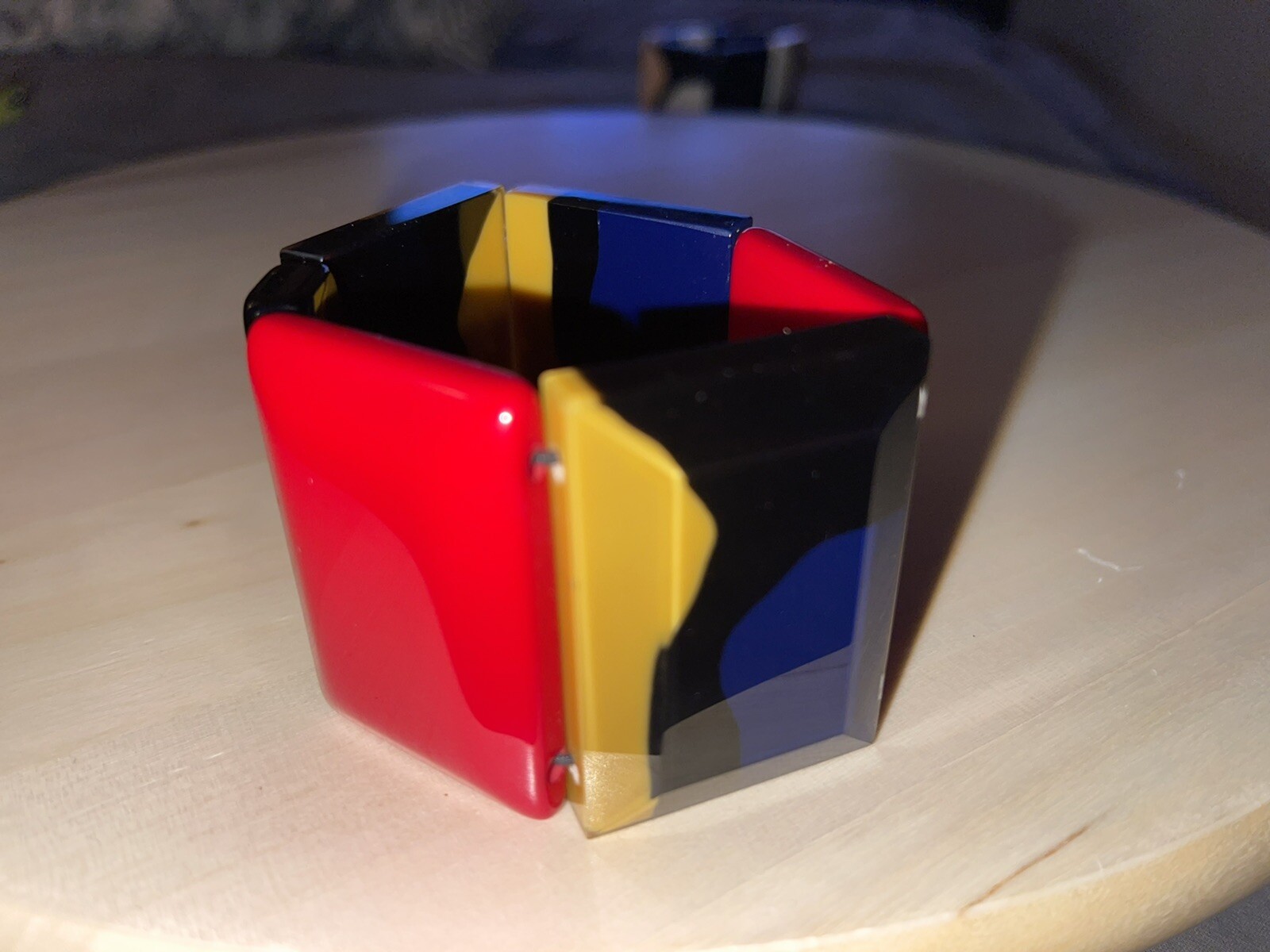 Authentic MARNI Resin Bracelet Stretchable Black/multicolour
