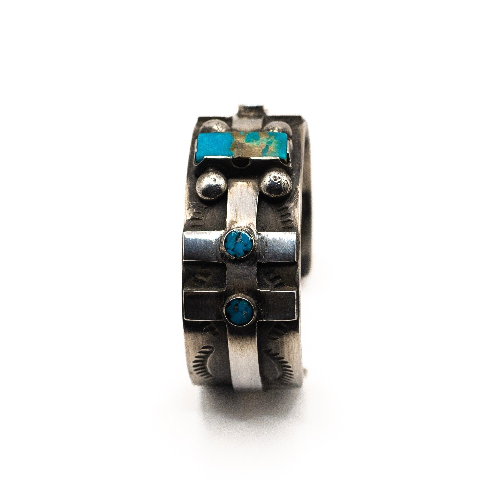 Dragonfly Silver Cuff Size 5.75 Turquoise Southwestern Collectors Piece