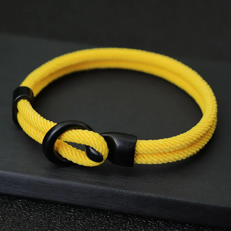 Fabric Rope Magnet Clasp Bracelet Men Outdoor Braided Milan Paracord Jewelry