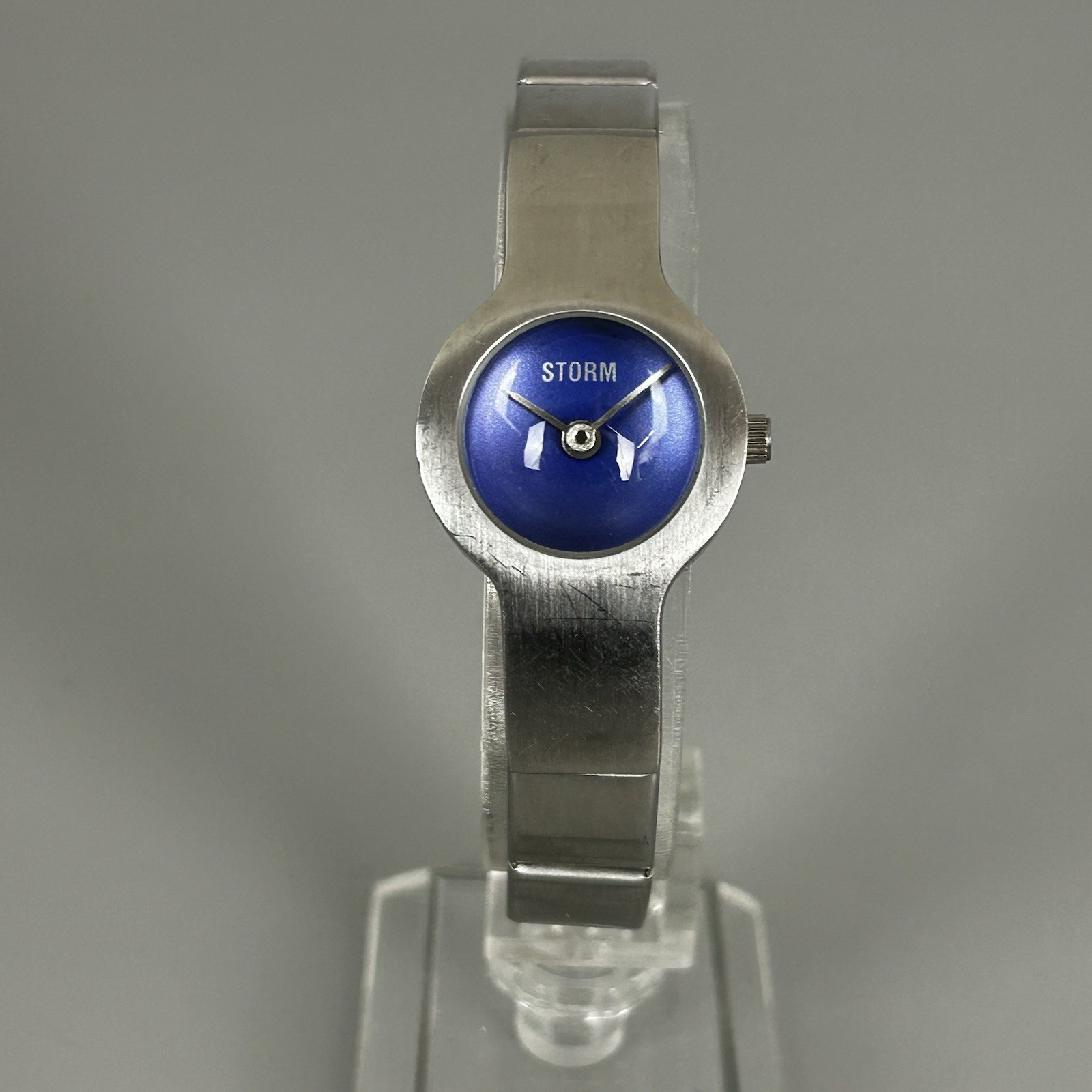 Storm Cubonic Womens Watch Steel Silver Round Purple Dial Ladies New Battery