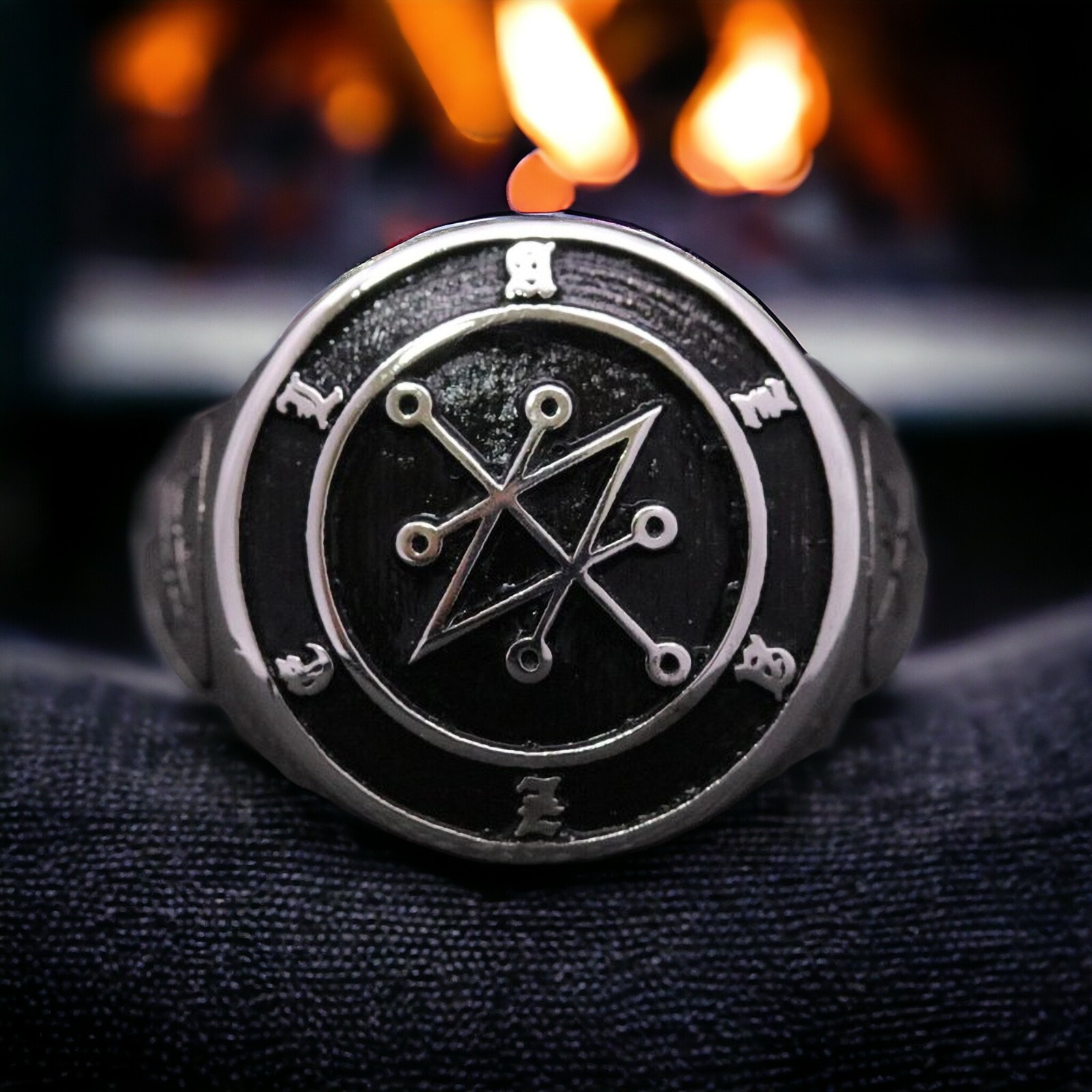 925 Sterling Silver Signet Ring, Signet of Azazel Ring Designer Handmade Ring