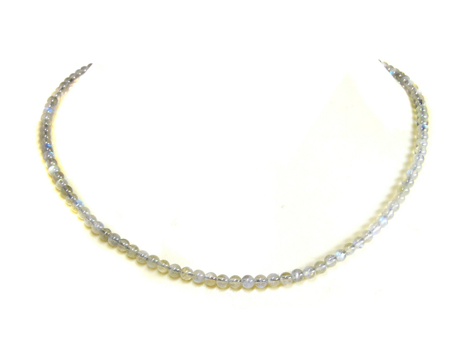 Labradorite Ball Shape Gemstone Necklace Ø-5mm 925 Silver Clasp