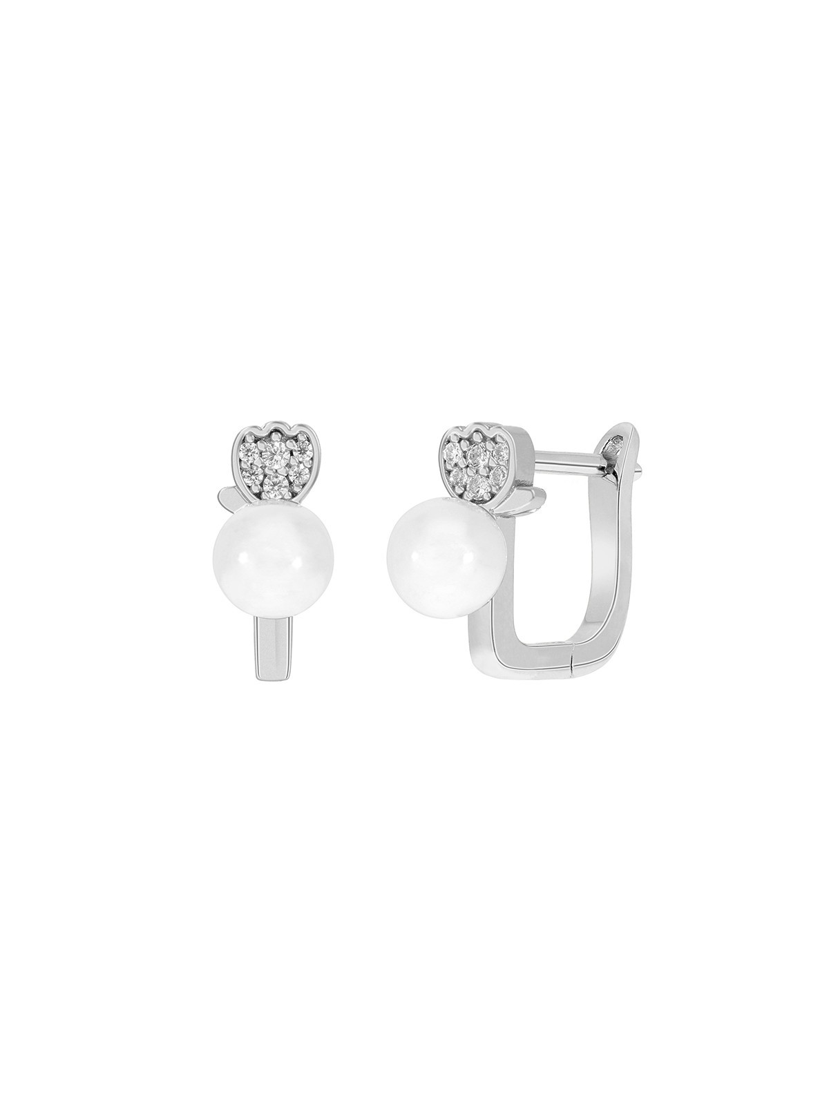 MAREA JEWELS Silver Tulip Drop Earrings Marea D03301/BW