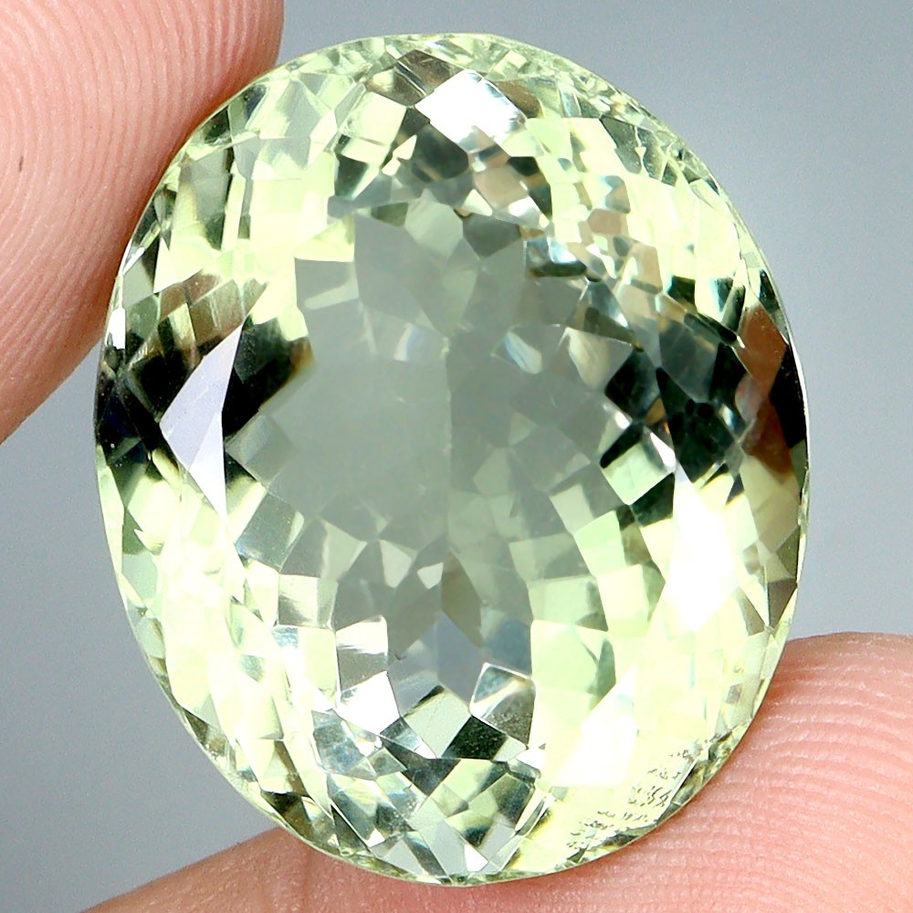 Oval Cut Natural Top Rich Green Amethyst Brazil VVS 30.12ct 22x18mm Big Gemstone
