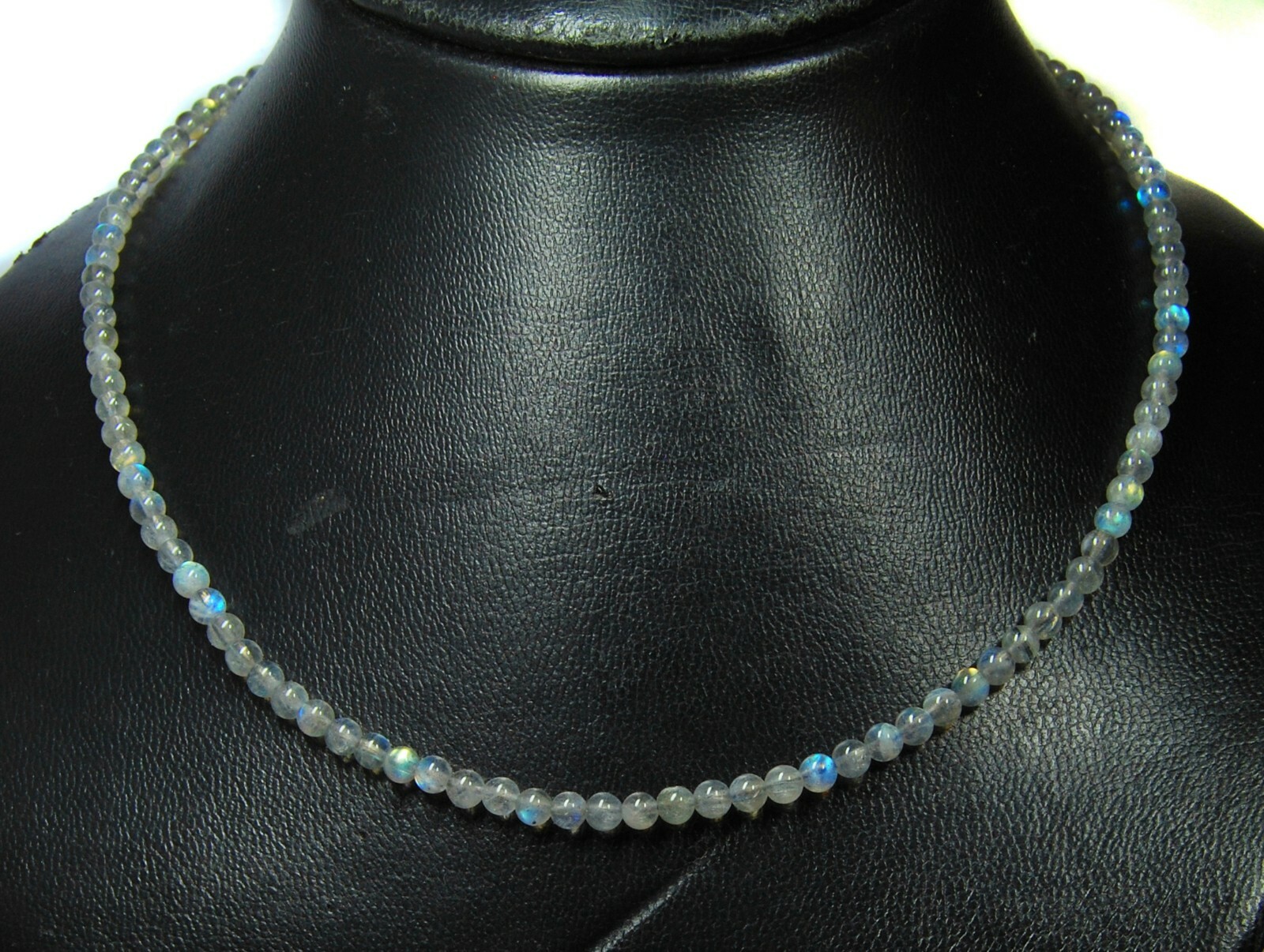 Labradorite Ball Shape Gemstone Necklace Ø-5mm 925 Silver Clasp
