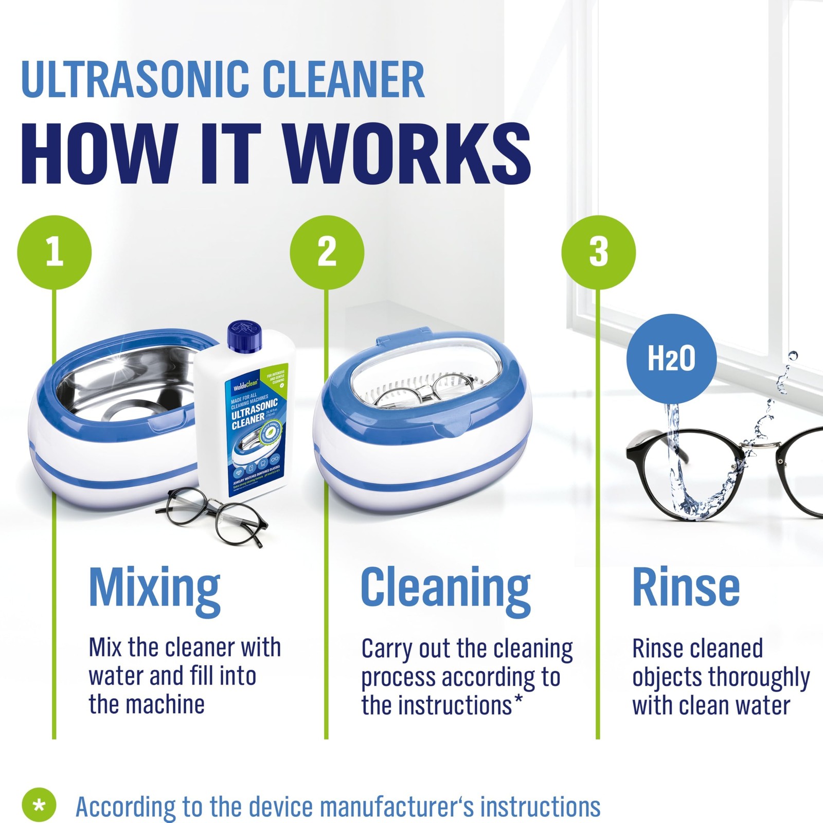 WoldoClean Ultrasonic Cleaner Solution Concentrate – 25.36 Fl Oz (Pack of 1)