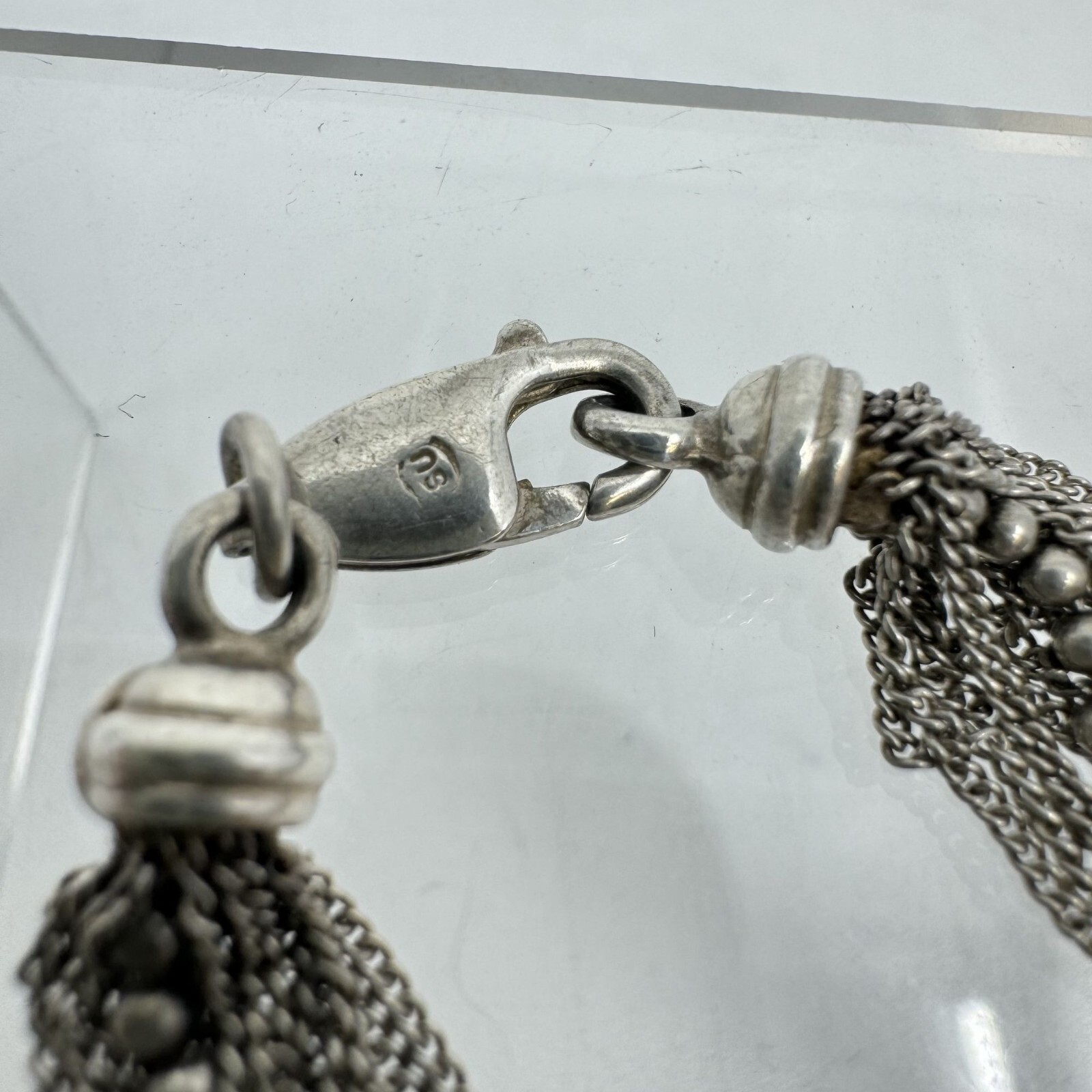 Sterling Silver Multi-Chain Layered Bracelet 7.25″ Made In Italy Elegant Design