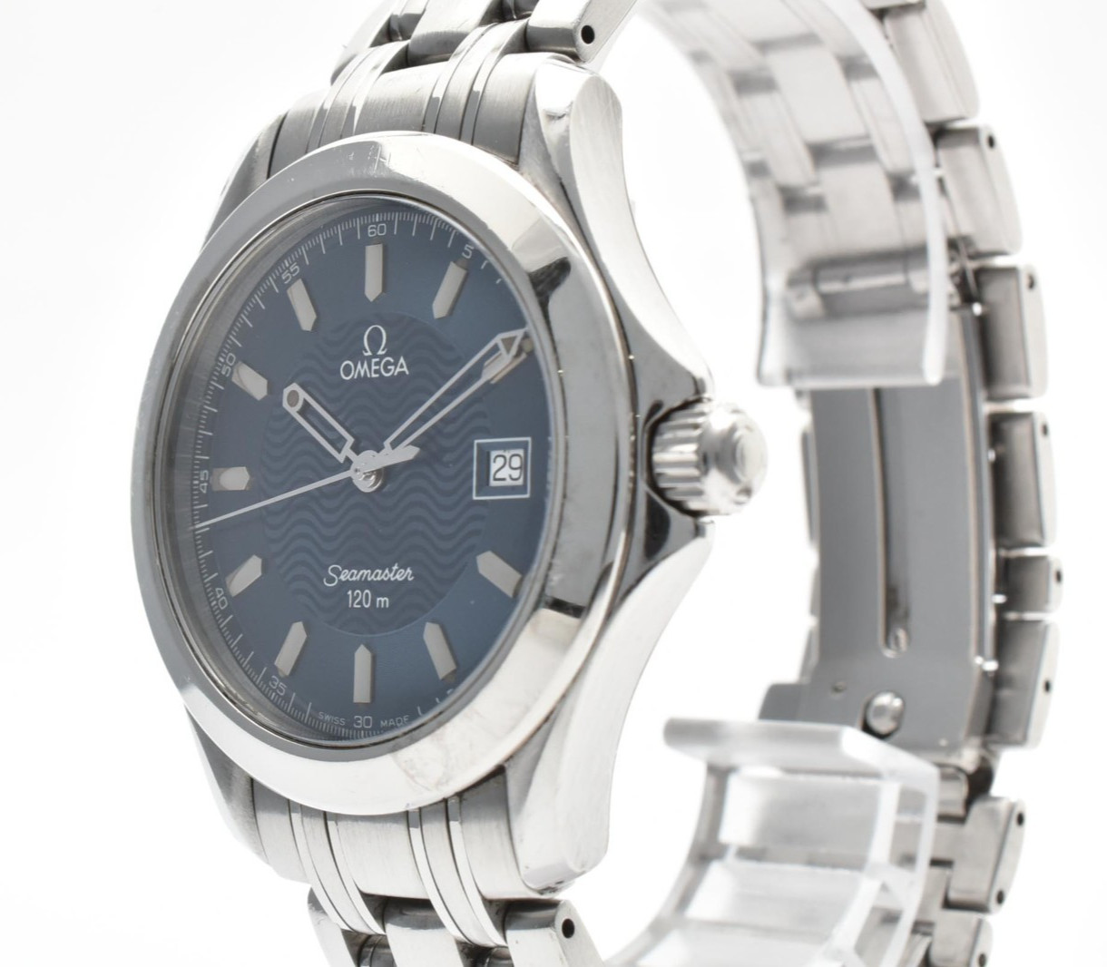 【EXC+5】OMEGA Seamaster 120m 2511.81 Blue Wave Dial 36mm Quartz Men’s Watch JAPAN