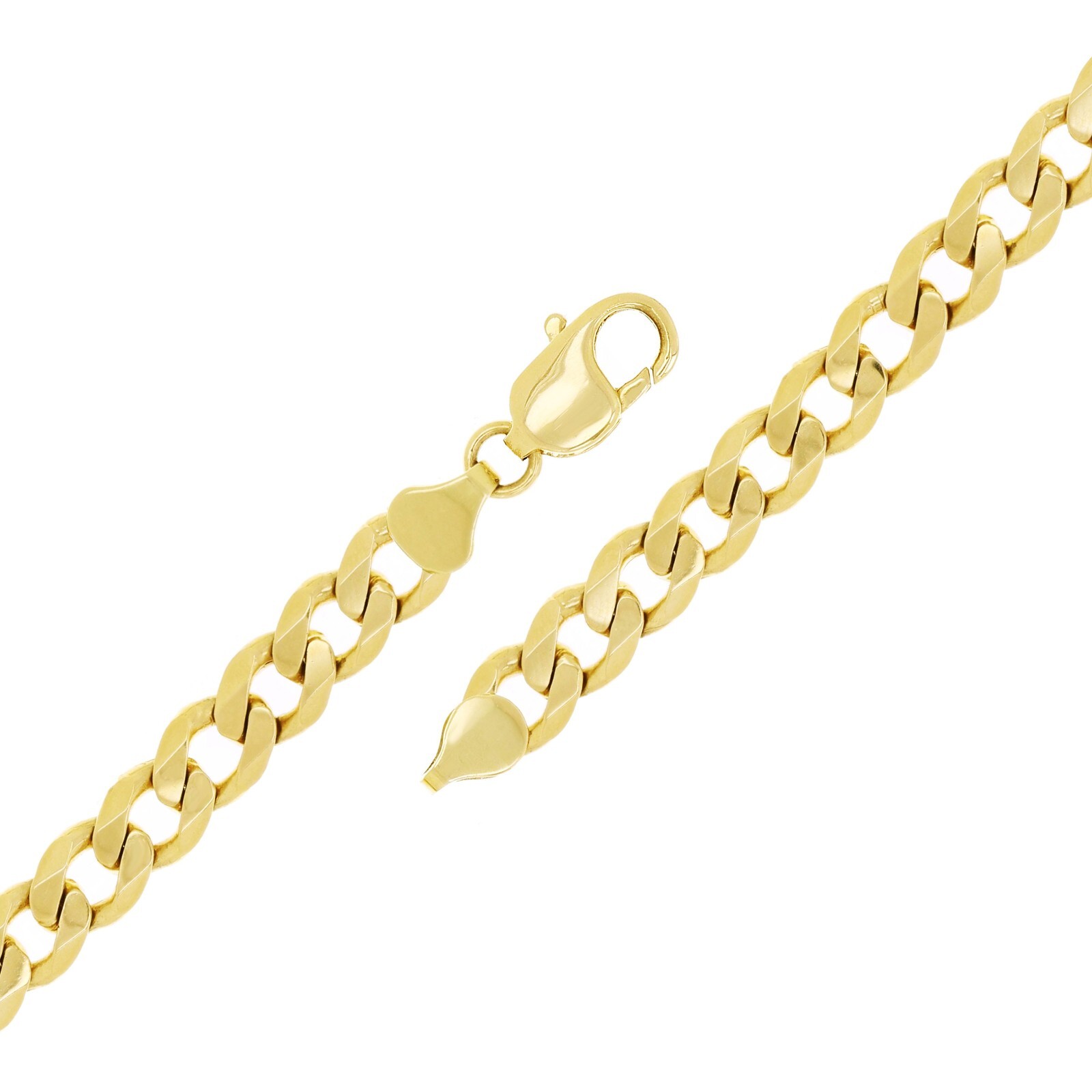 10k Yellow Gold Solid Curb Cuban Link Chain Bracelet 8.5″ 7.8mm 22.4 grams