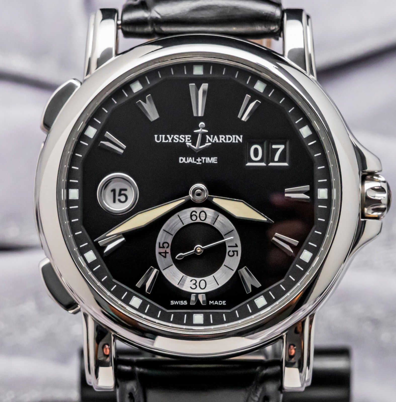 Ulysse Nardin Dual Time GMT Big Date 42mm Black Dial $7.8K MSRP Deploy 243-55/92