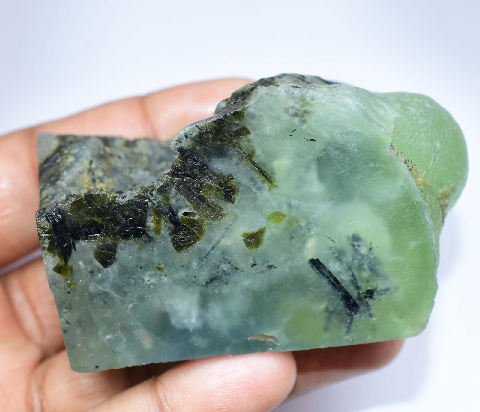 100% Natural Green African Prehnite 1092.50 CT Untreated Specimen Facet Rough