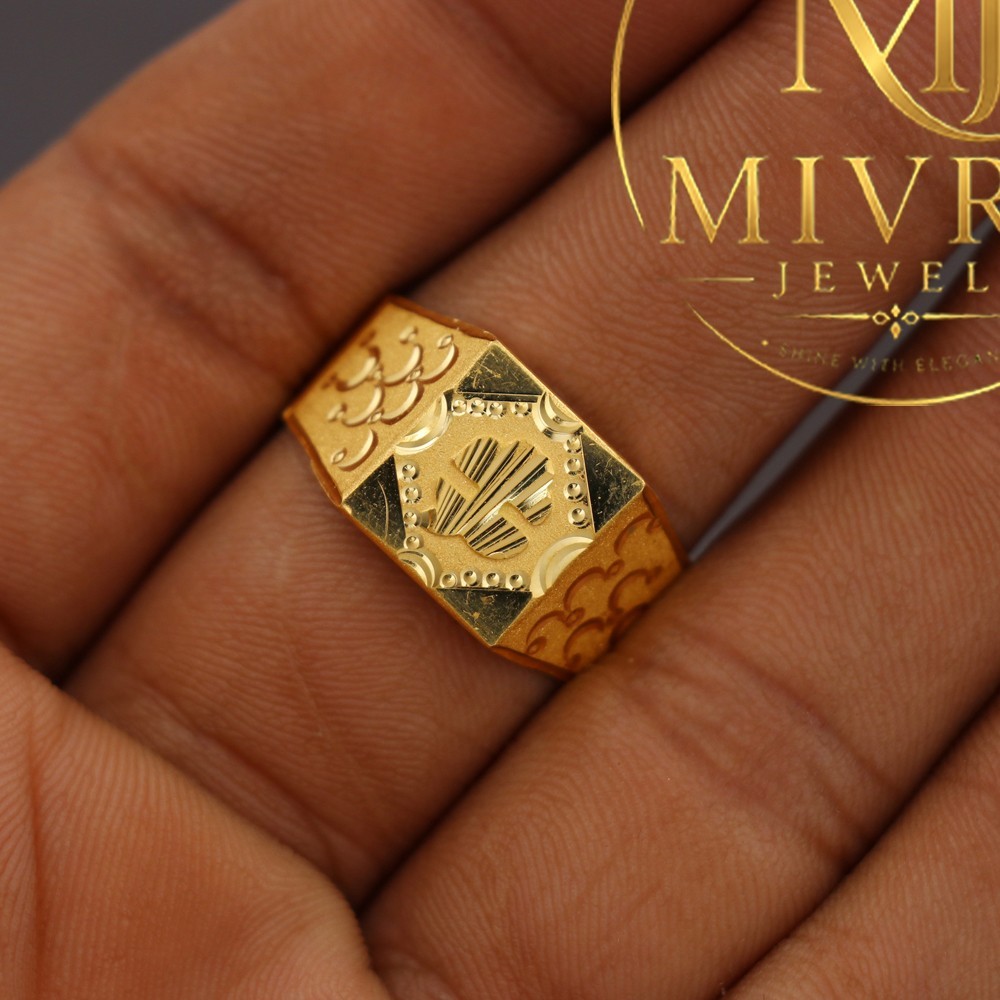 BIS 916 Print Unseen Gold Wrap Ring | Designer Statement Band (Size 11.5, 4.13g)