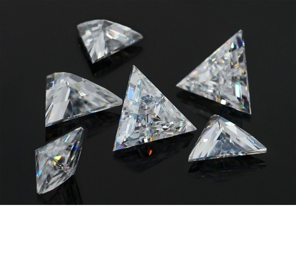 Loose Moissanite Triangle Cut Real Gem Stone W. GRA Certificate All Sizes VVS1 D