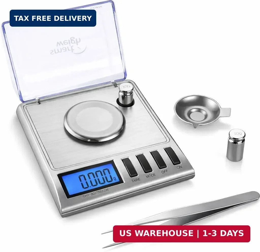 Smart Weigh GEM20-20g x 0.001 Grams, High Precision Digital Milligram Jewelry Sc