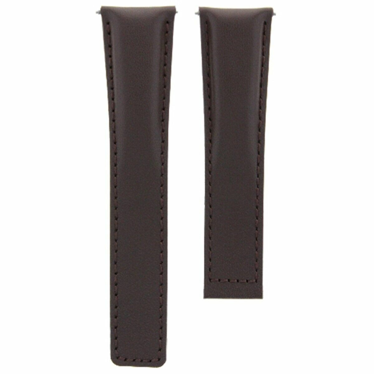 22mm To 18mm Brown Leather Replacement Deployment Clasp Strap For Tag Heuer