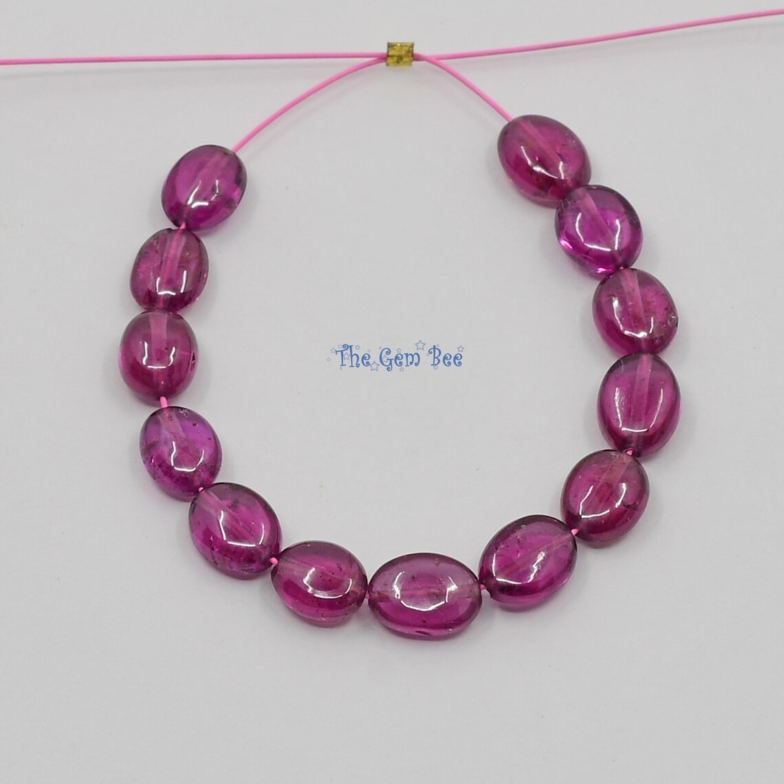 Berry Pink Rhodolite Garnet Smooth Oval Nugget Beads 3 Inch strand