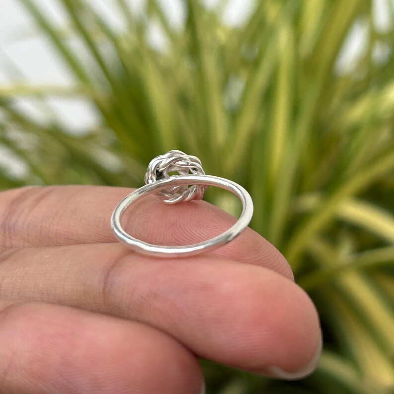 925 Sterling Silver Love Knot Ring Handmade Symbolic Friendship Jewelry