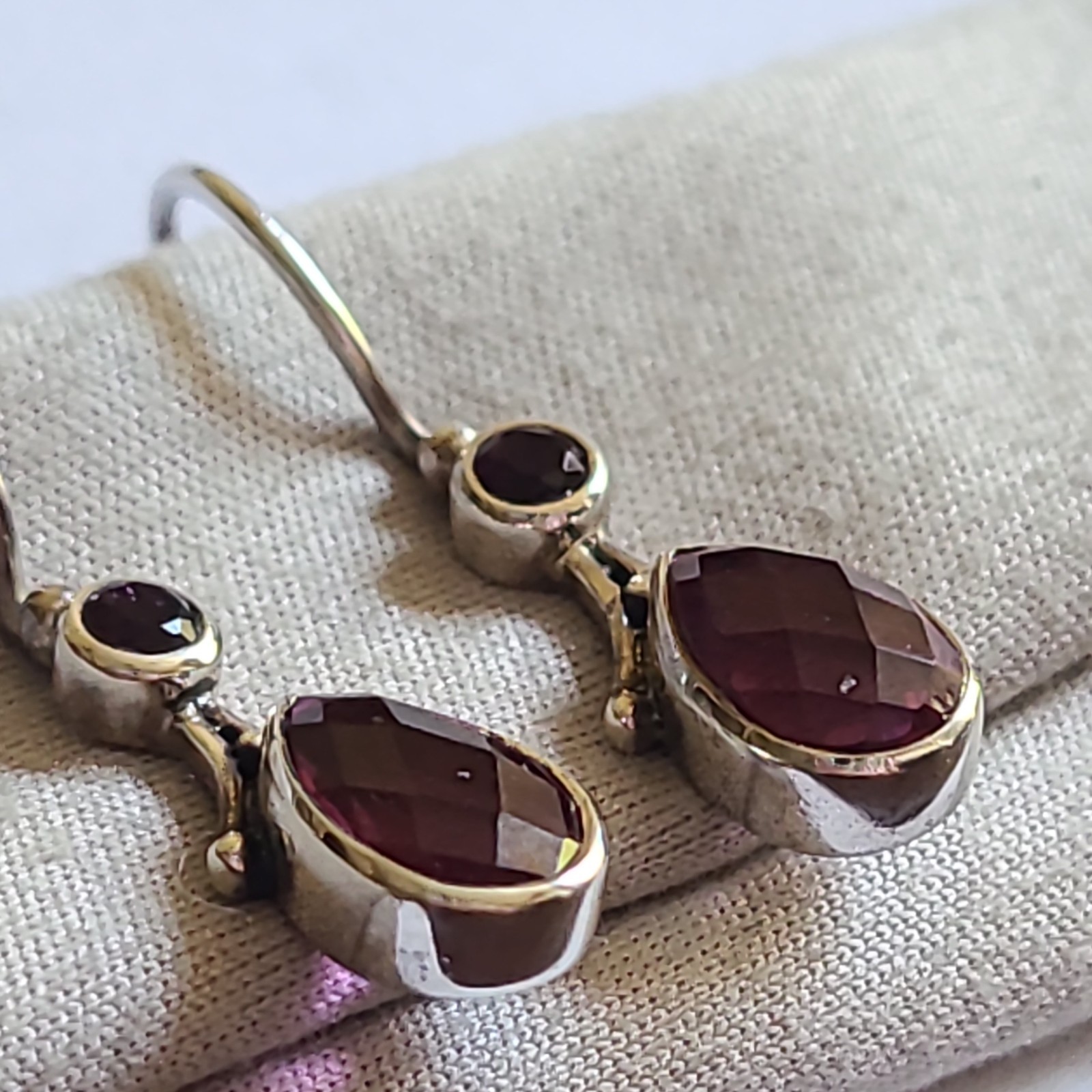 Beautiful SAJEN Purple Amethyst French Wire Earrings Sterling Silver 925