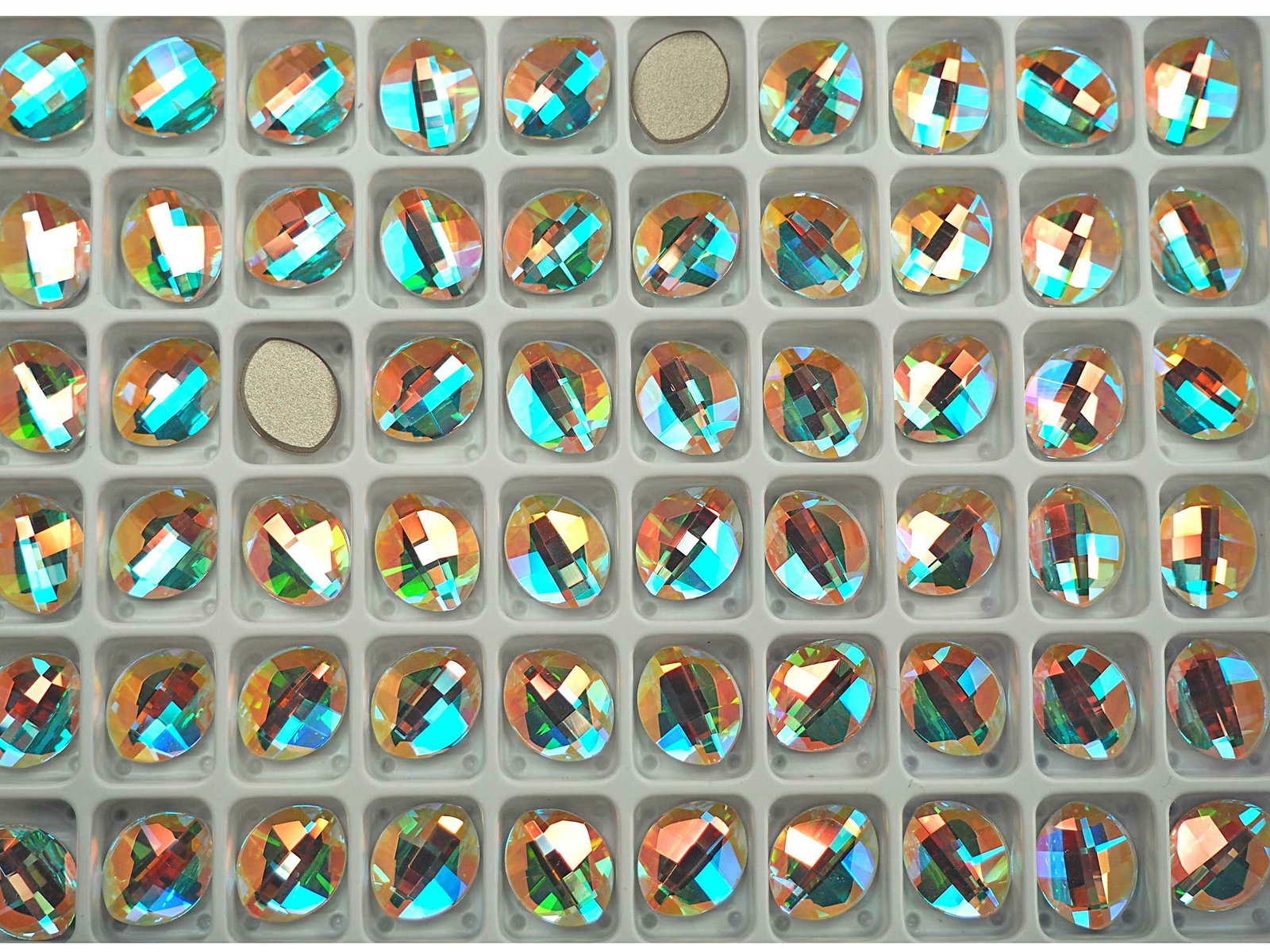 Crystal AB, Genuine Czech Preciosa LEAF Maxima Flatbacks, 10x8mm, 14x11mm