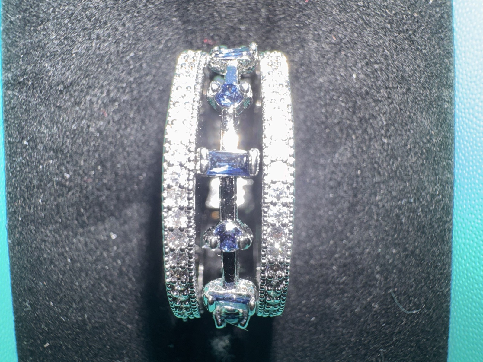 Ring Bomb Party Size 10 Beautiful Sass Sapphire CZ Rhodium RBP6430