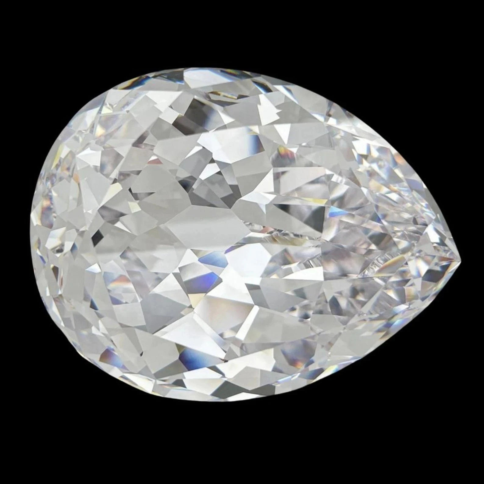 200 Ct+ Natural Certified Cambodian White Zircon Pear Cut Loose AG Gemstone