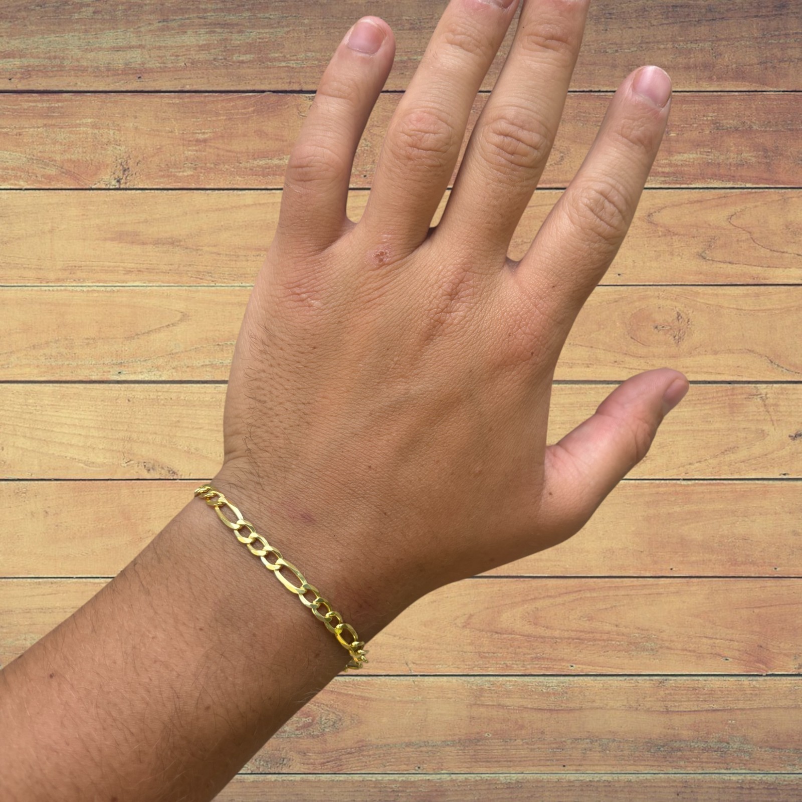 5mm Figaro Bracelet Link – Real Solid 925 Sterling Silver Or 14k Gold Vermeil