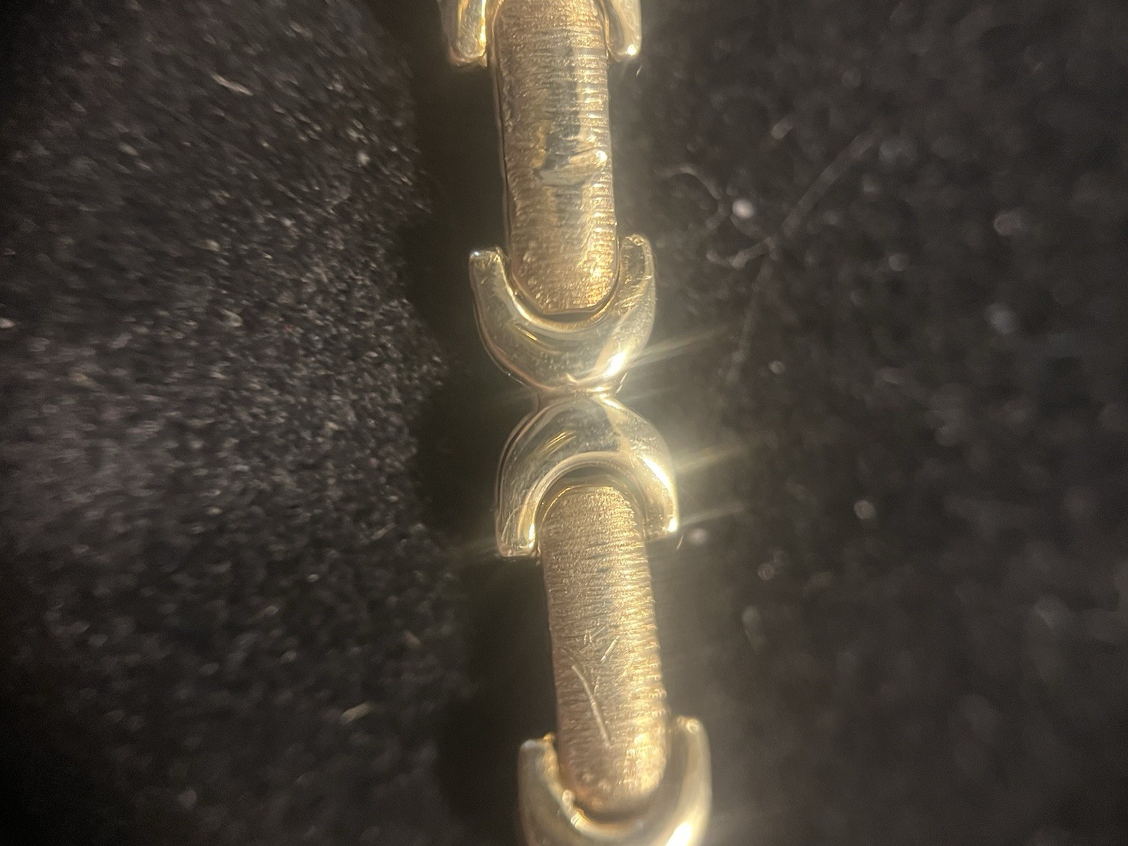 14K Solid Yellow Gold Bracelet REVERSIBLE Shiny Brushed Sides 7.25 In 6.24 Grams