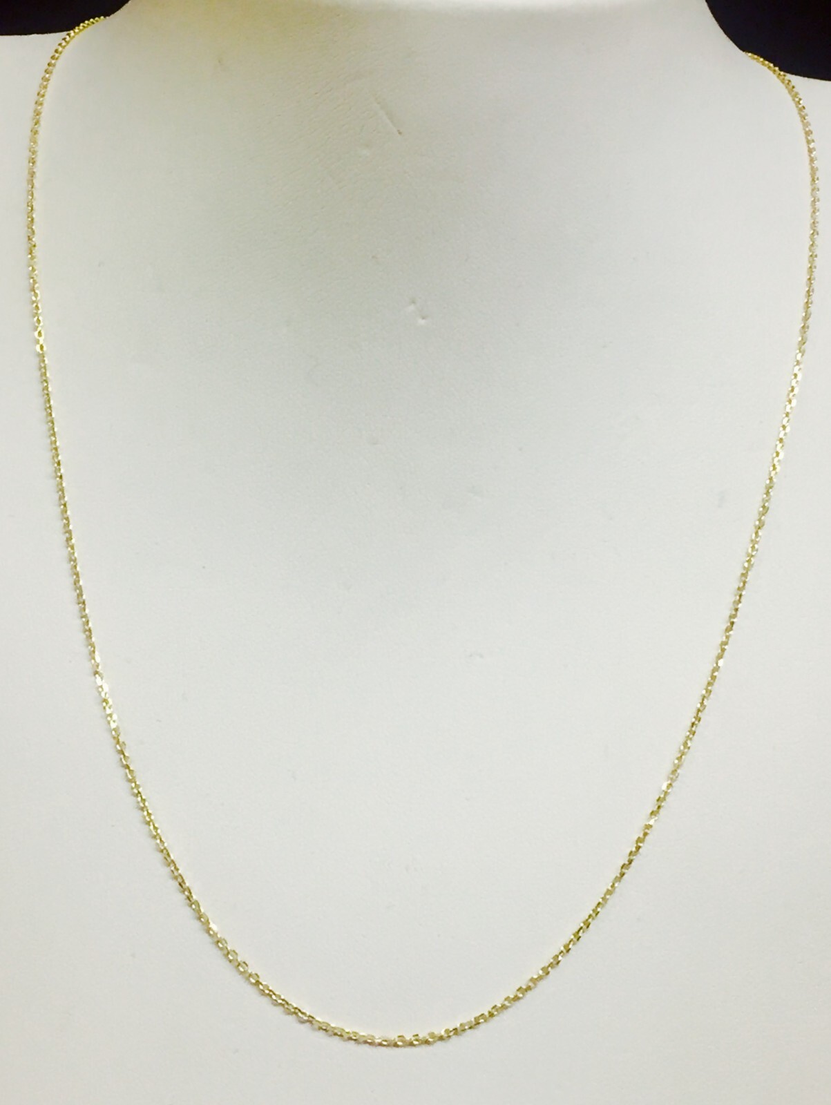 14k Yellow Gold 16″ Solid Cable Link Pendant Chain/Necklace 1.1 mm 1.4 Grams