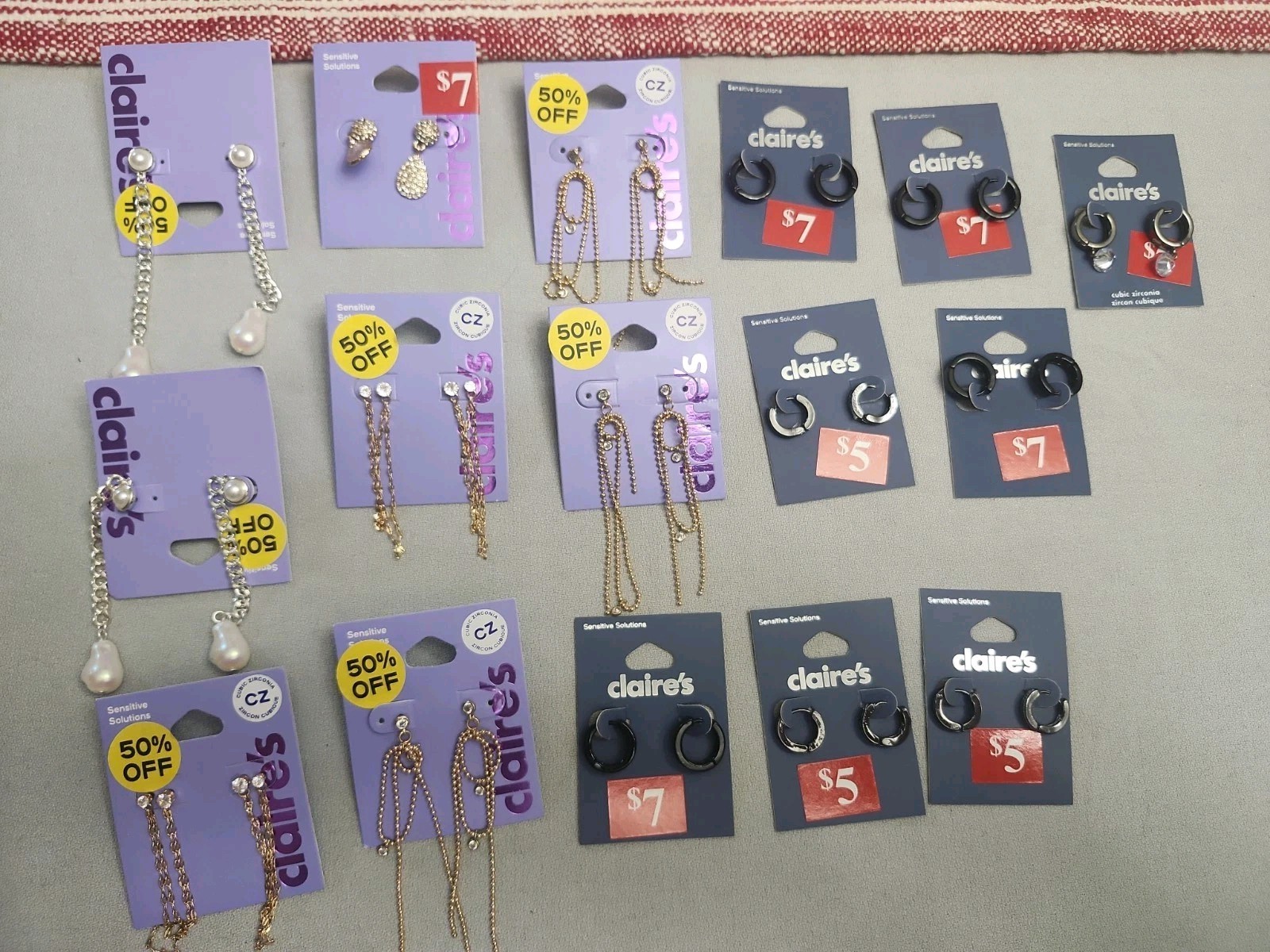 Claire’s Fashion Jewelry Pierced Earrings. Lot Of 16 Pieces…
