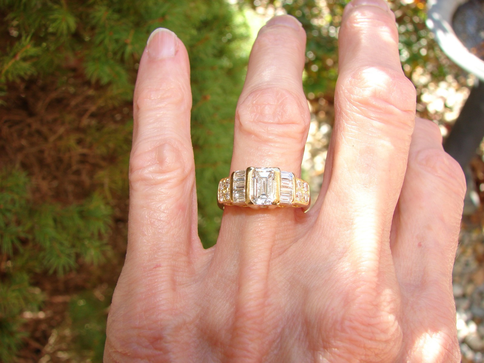 2.15 CARAT TW NATURAL DIAMOND ENGAGEMENT WEDDING RING 18K YELLOW GOLD