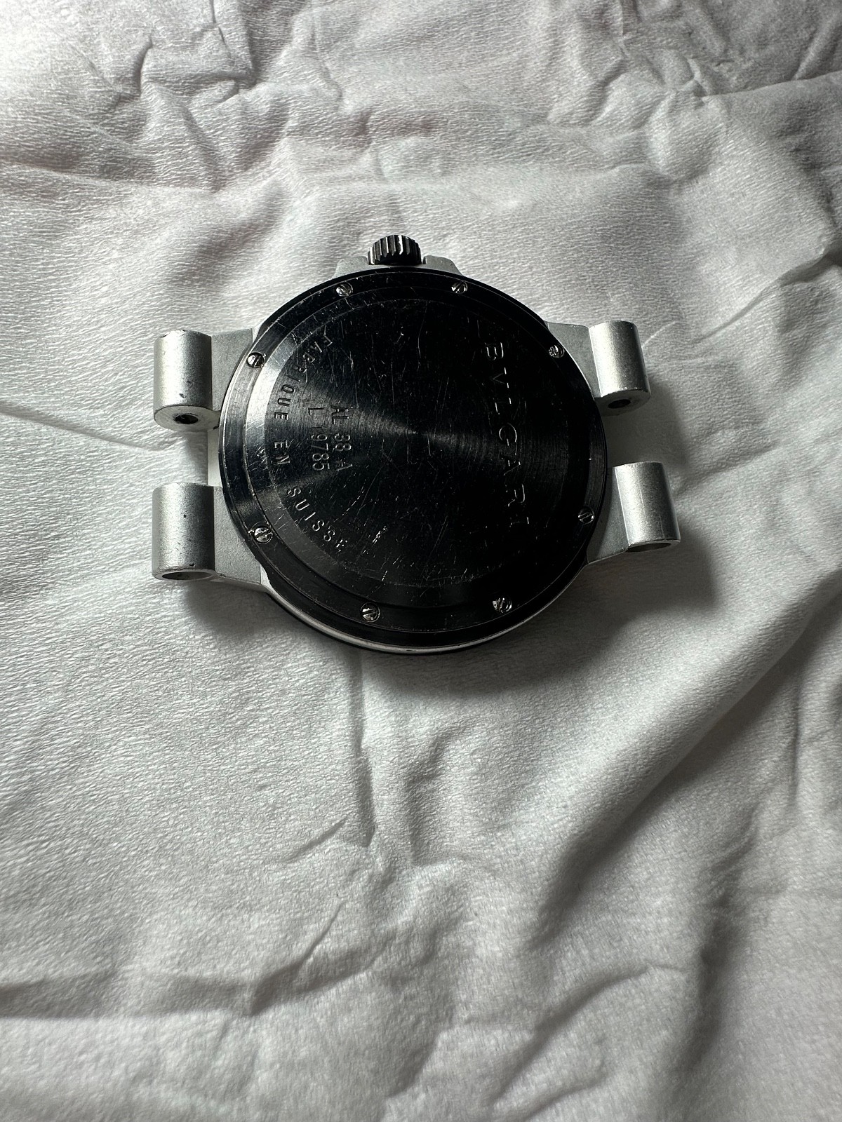Bvlgari AL 38 A Aluminium Watch Case Complete + Crown – Genuine