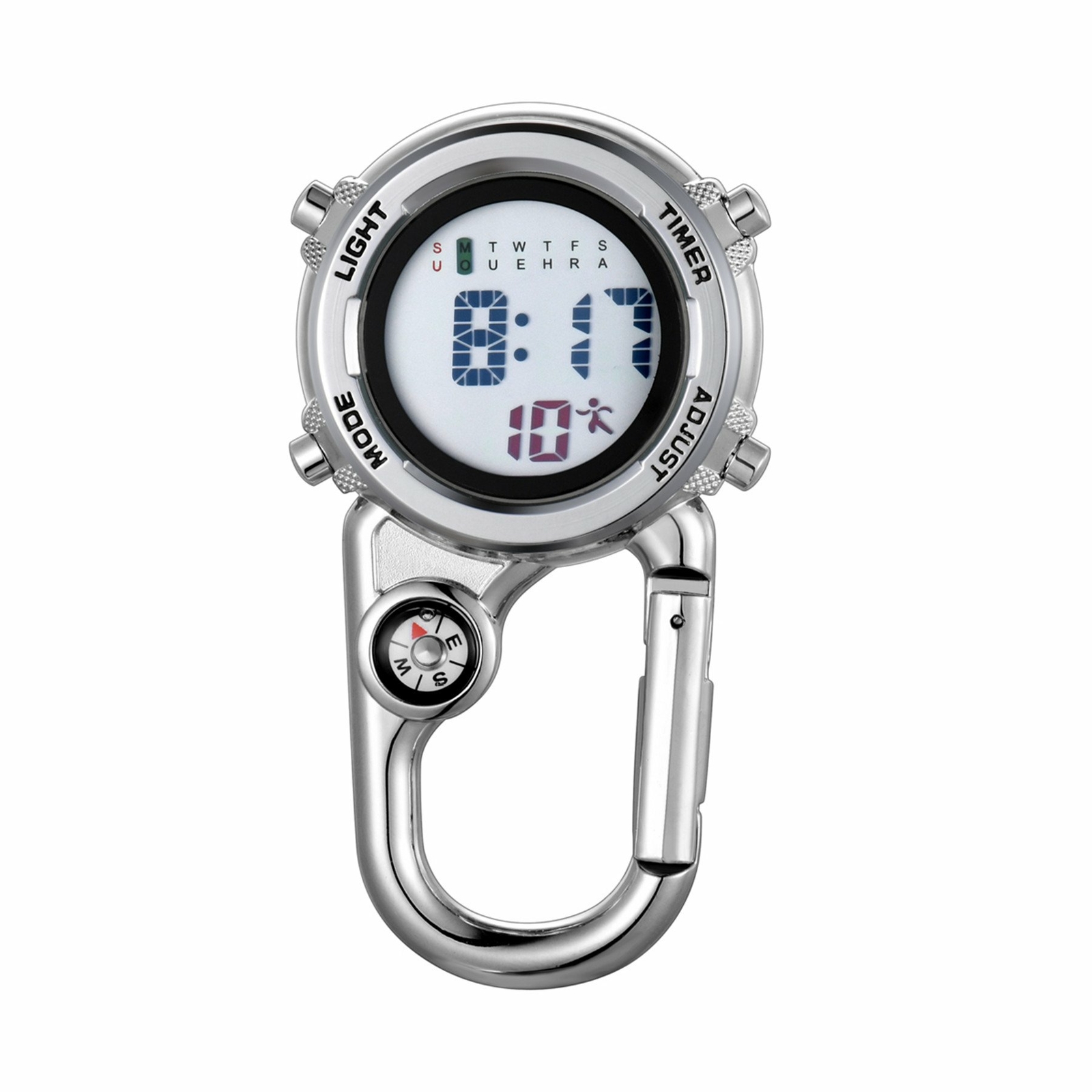 Outdoor Watch Stopwatch Clip on Hanging Watch Quartz Watch for Climbing Hiking