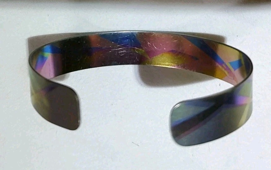 Anodized Titanium Bracelet Vintage 90s signed by Holly Yashi Fits Anyone, Gift!