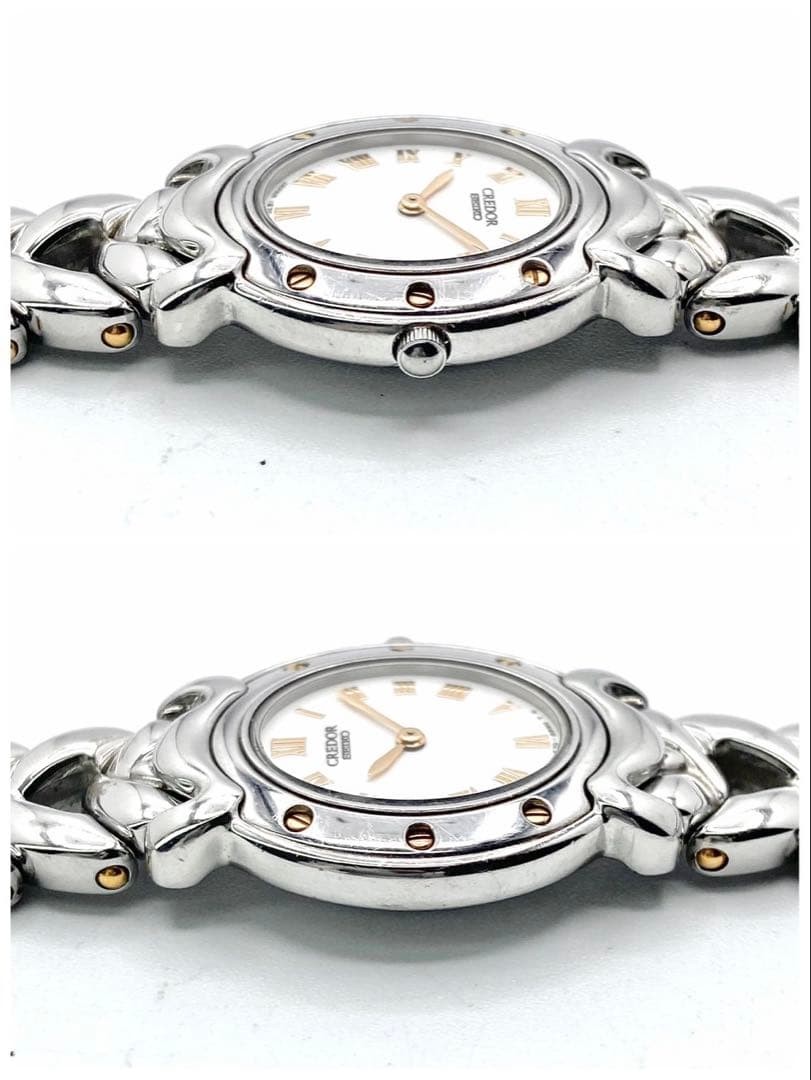 Seiko Credor 1E70-3A80 18KT Gold Bezel Roman Dial Watch For Parts/Repair