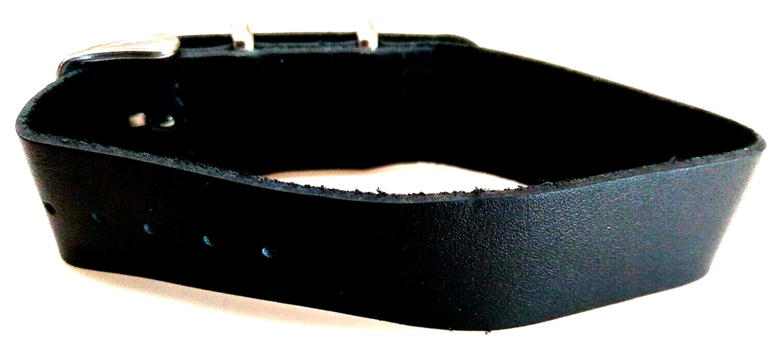 New Sport Black Leather EZ Pass Thru One Piece 20mm Watch Band Fits Military