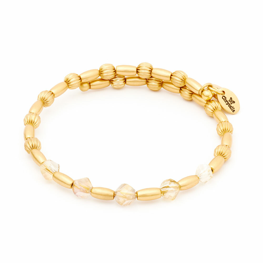Chrysalis Gaia Winter Crystal Gold Tone Wrap Bangle crbw0011gpltco