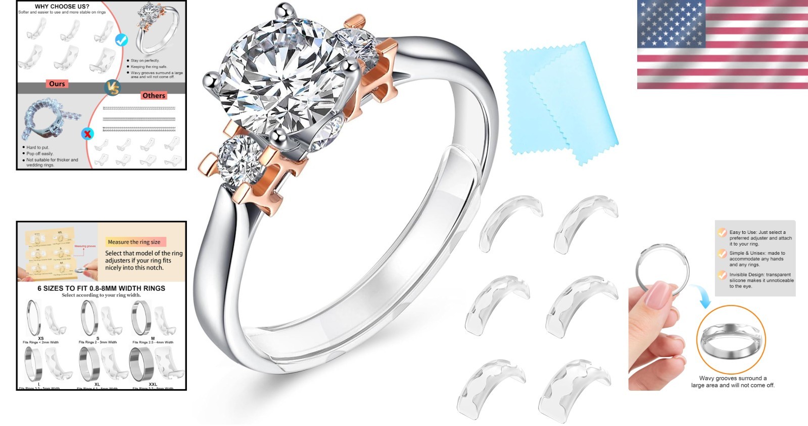 TPU Ring Size Adjusters – Invisible Ring Guards for Comfortable Wear