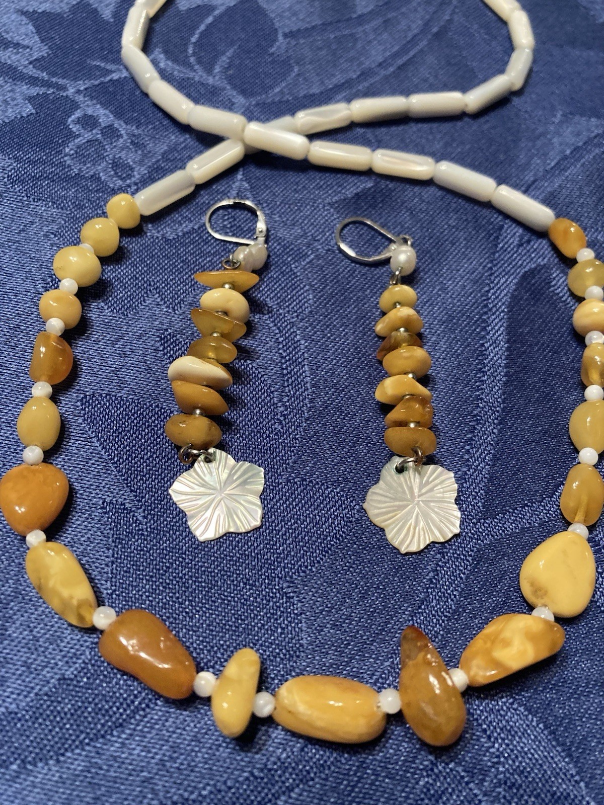 Egg Yolk Baltic Amber Necklace & Matching Earings