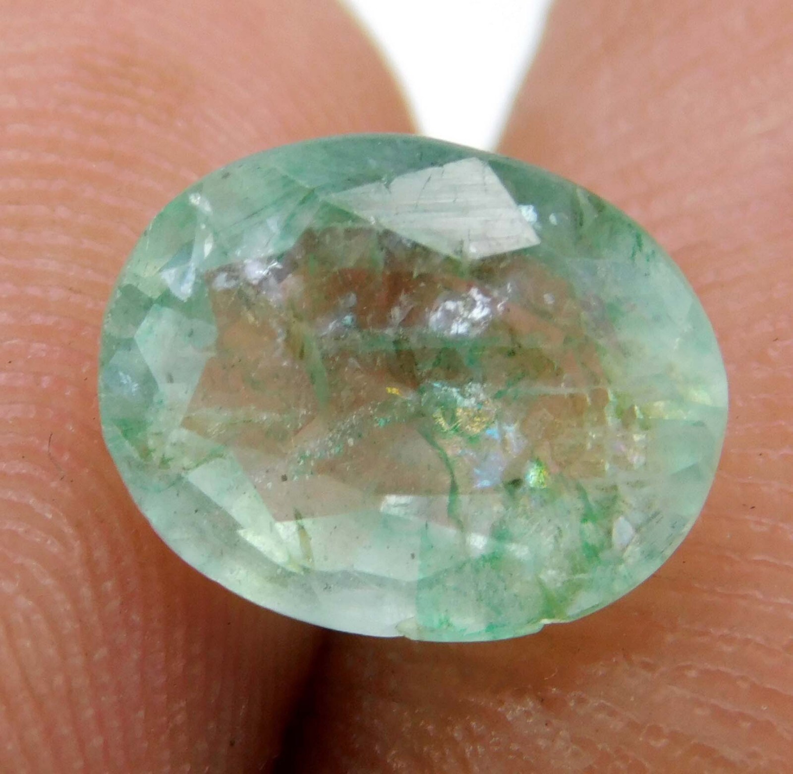 1.90 Ct Natural Green Emerald – Certified Untreated Zambian Loose Oval Gemstone