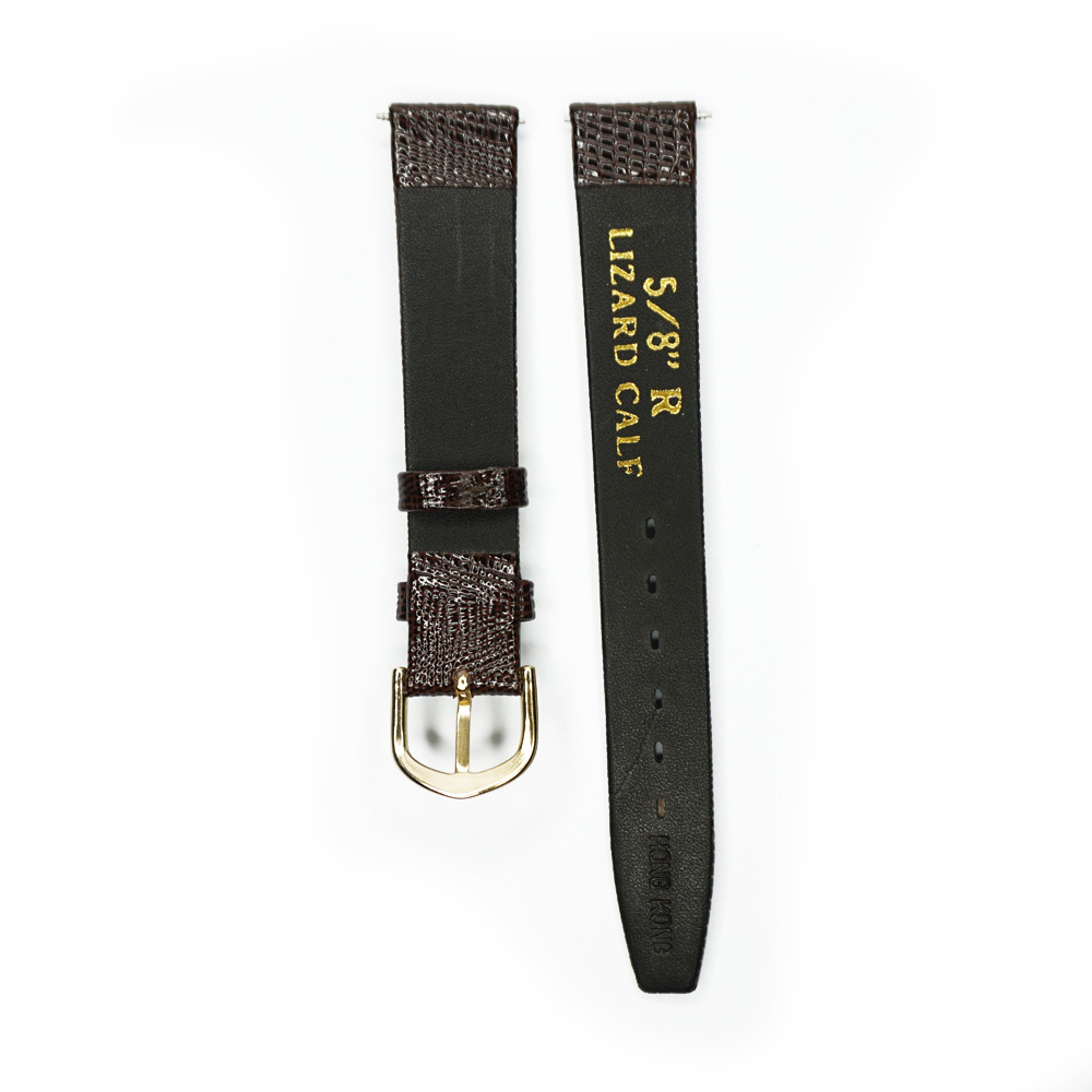 12 14 16 17 18 19 20 21mm Watch Band Strap Lizard Calf Leather Dark Brown Women