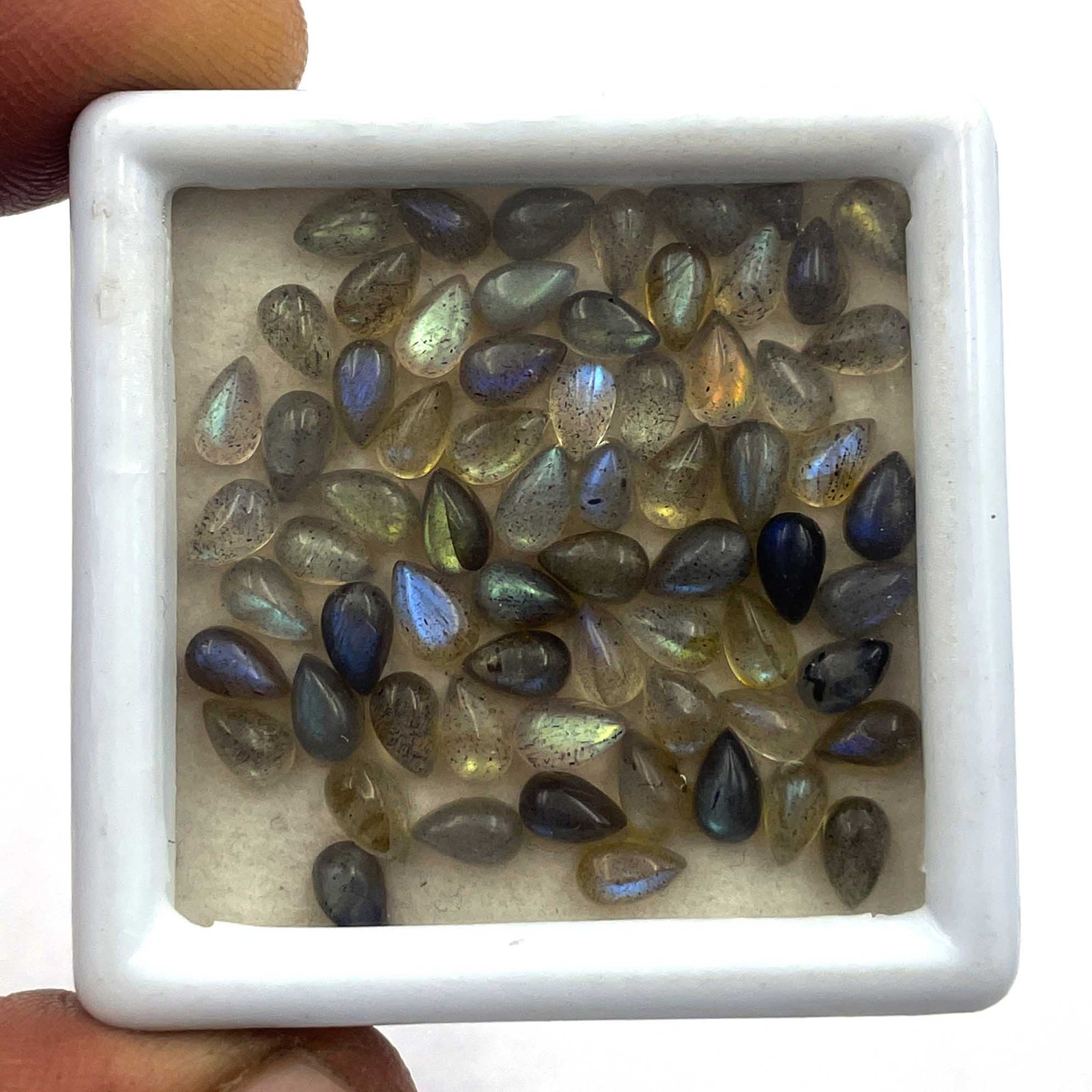 Natural Labradorite Pear Cabochon Gemstone Lot 310 Pcs 3*4-3.5*5.5 MM 100 CT