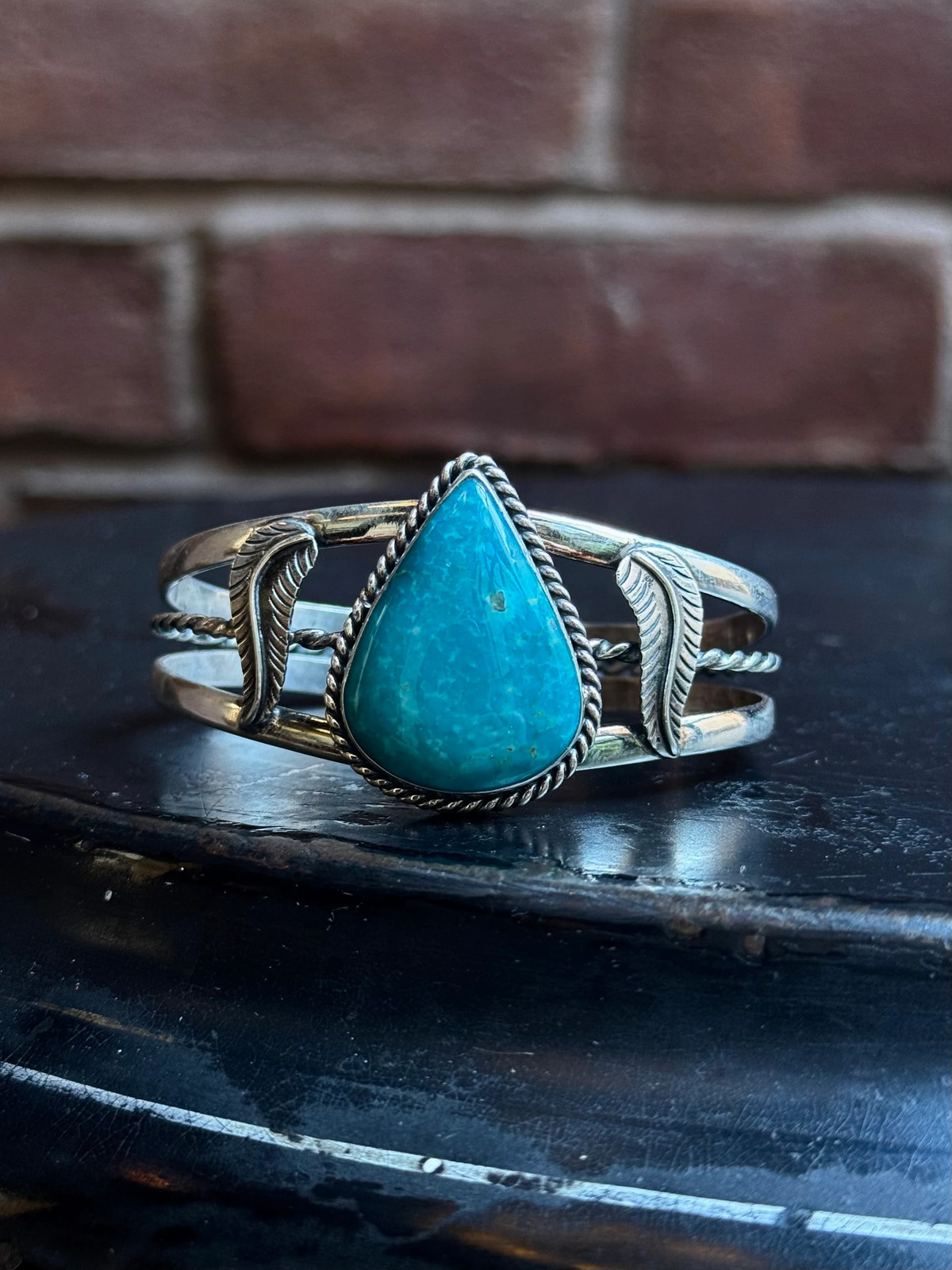 Turquoise Teardrop Cuff | Sterling Silver | A850