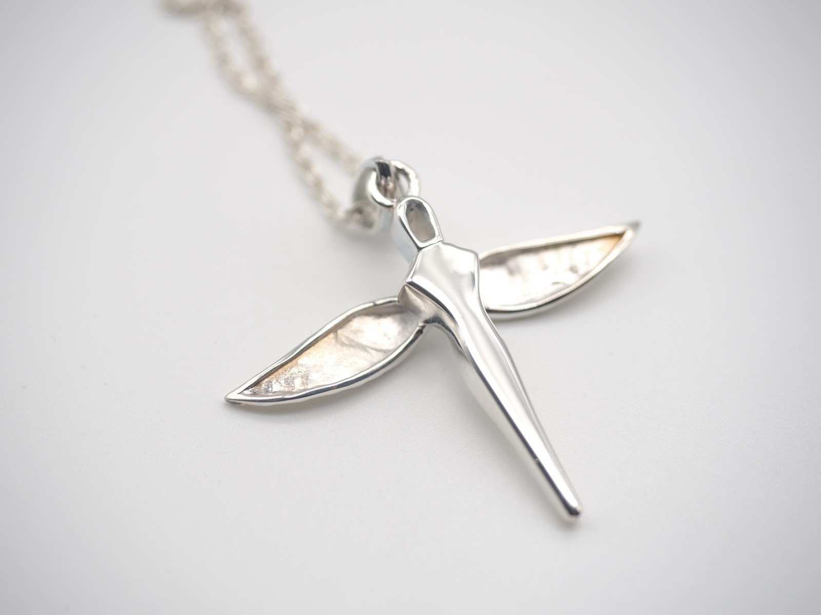 925 Sterling Silver Cremation Jewelry Memorial Angel Wings Ashes Keepsake Urn