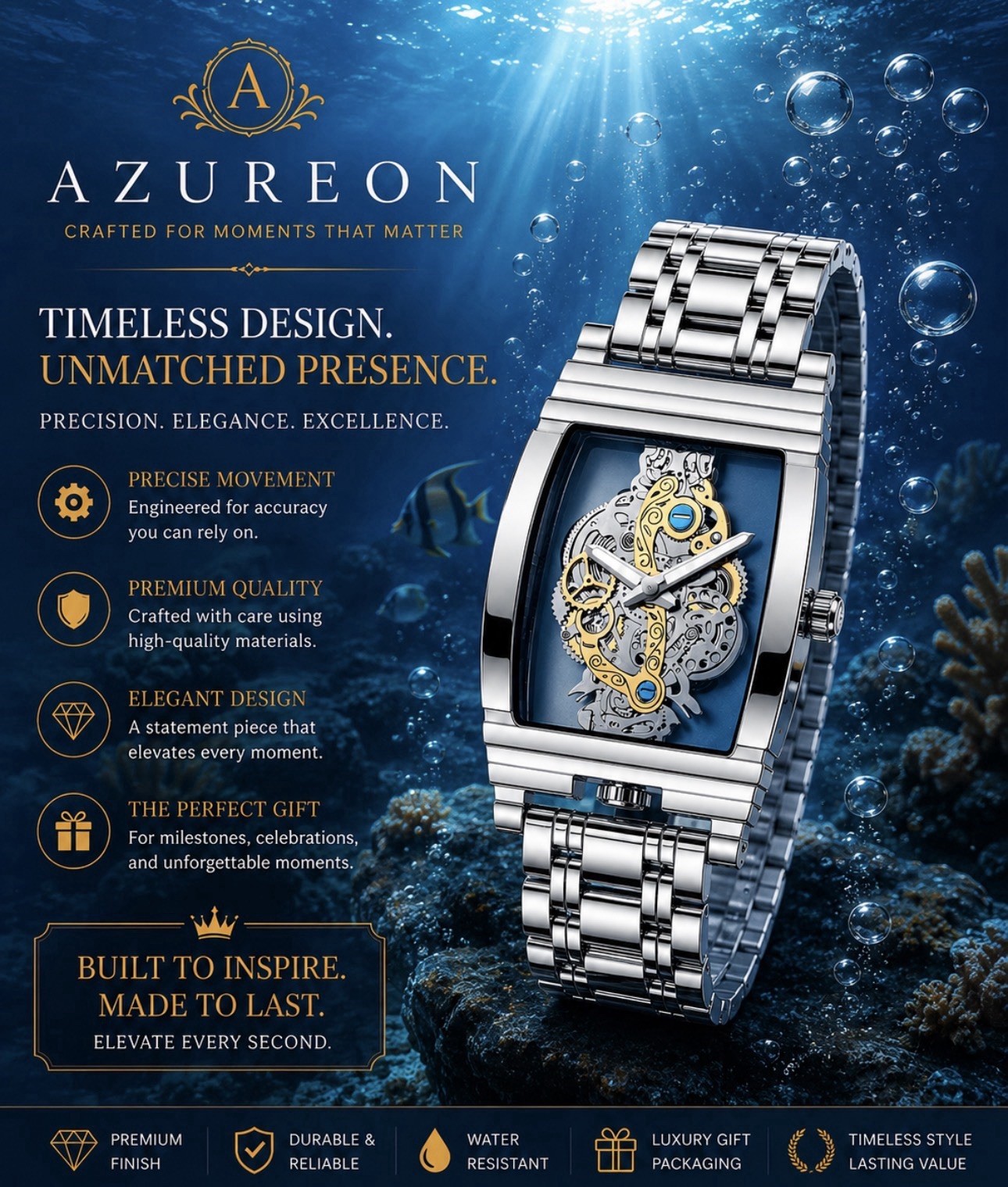 Vestiano Trinity Bundle – 3 Luxury Stainless Steel Watches | Silver, Gold & Rose
