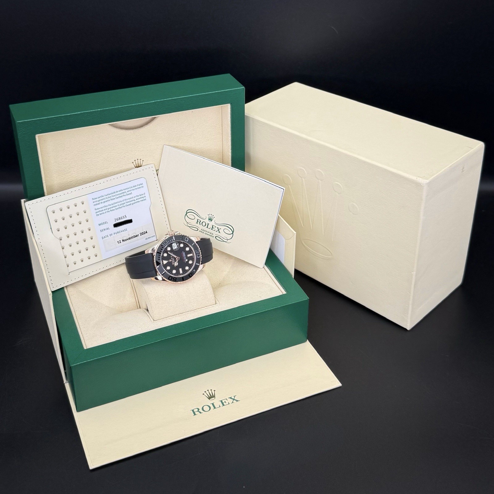 Rolex Yacht-Master 37 Rose Gold Certified Rolex Preowned 2024 Ref 268655