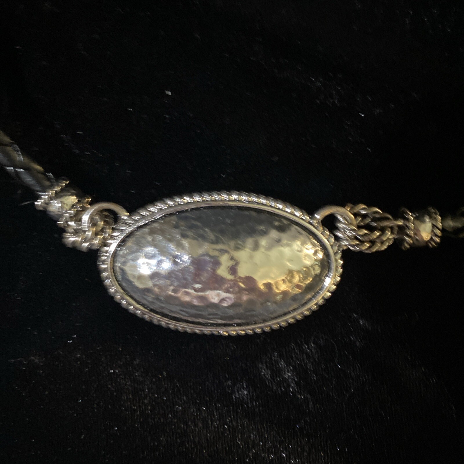 Silver And Black Roped Necklace