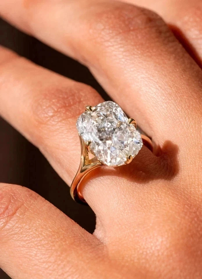 1.50 Ct Cushion Cut Natural Diamond Solitaire Wedding Ring 14K Yellow Gold 6.5 7