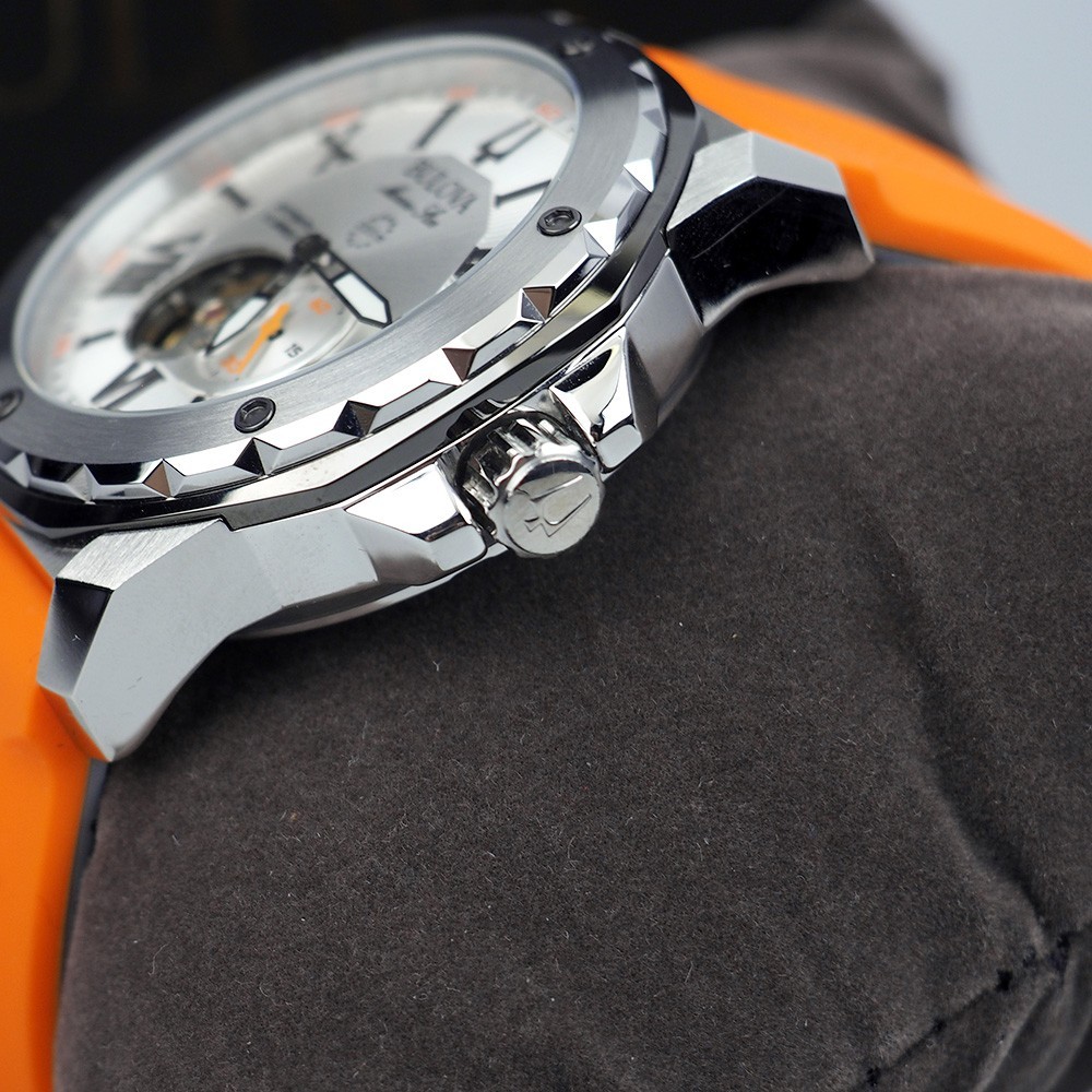 Bulova 98A226 Marine Star Orange Silicone Strap Men’s Automatic Watch 44 mm