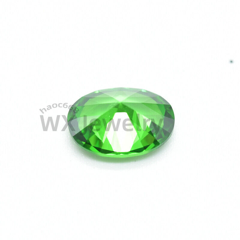 Top Quality synthetic Gemstone Loose Cubic Zirconia 2x3mm-13x18mm Oval Cut Green